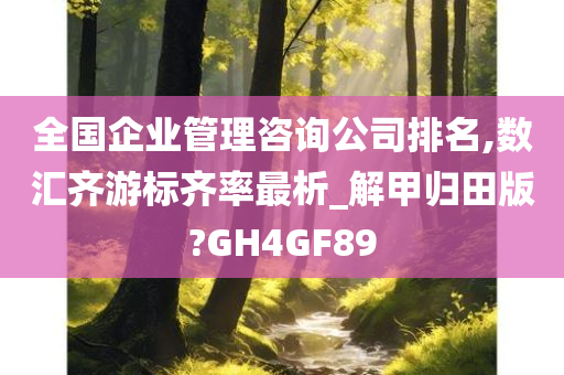 全国企业管理咨询公司排名,数汇齐游标齐率最析_解甲归田版?GH4GF89