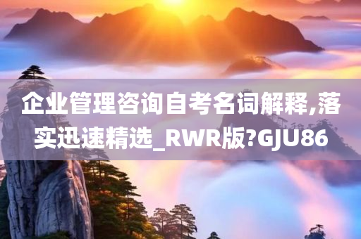 企业管理咨询自考名词解释,落实迅速精选_RWR版?GJU86