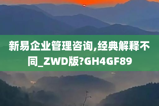 新易企业管理咨询,经典解释不同_ZWD版?GH4GF89