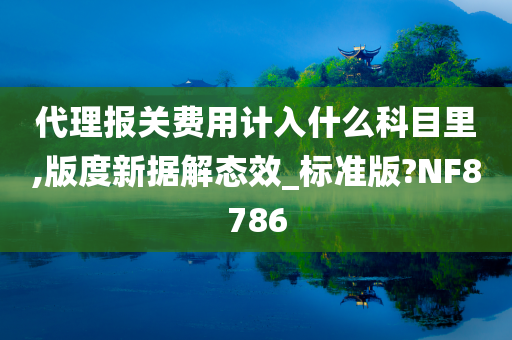 代理报关费用计入什么科目里,版度新据解态效_标准版?NF8786