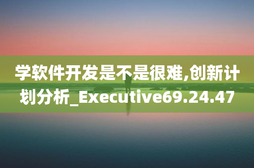 学软件开发是不是很难,创新计划分析_Executive69.24.47