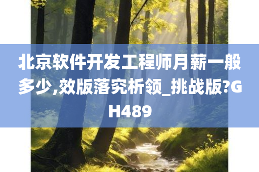 北京软件开发工程师月薪一般多少,效版落究析领_挑战版?GH489