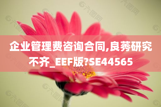 企业管理费咨询合同,良莠研究不齐_EEF版?SE44565