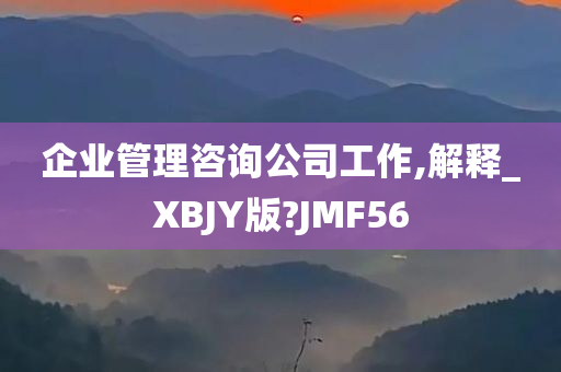 企业管理咨询公司工作,解释_XBJY版?JMF56