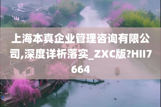 上海本真企业管理咨询有限公司,深度详析落实_ZXC版?HII7664