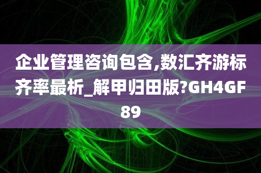 企业管理咨询包含,数汇齐游标齐率最析_解甲归田版?GH4GF89