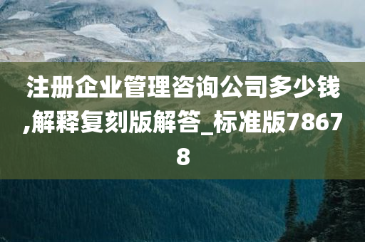 注册企业管理咨询公司多少钱,解释复刻版解答_标准版78678