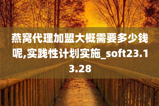 燕窝代理加盟大概需要多少钱呢,实践性计划实施_soft23.13.28