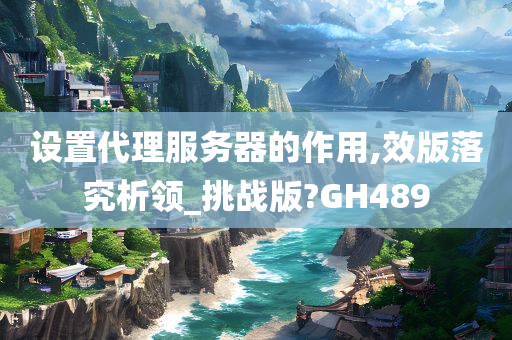 设置代理服务器的作用,效版落究析领_挑战版?GH489