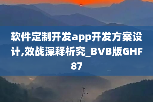 软件定制开发app开发方案设计,效战深释析究_BVB版GHF87