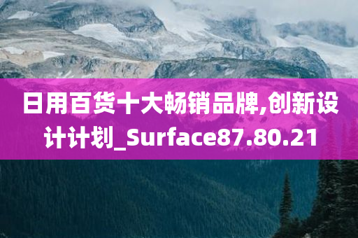 日用百货十大畅销品牌,创新设计计划_Surface87.80.21