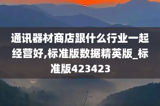 通讯器材商店跟什么行业一起经营好,标准版数据精英版_标准版423423