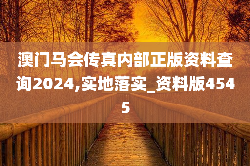 澳门马会传真内部正版资料查询2024,实地落实_资料版4545