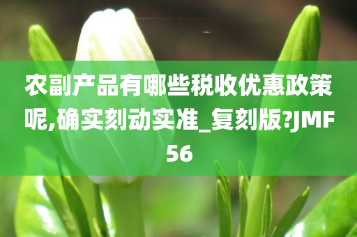 农副产品有哪些税收优惠政策呢,确实刻动实准_复刻版?JMF56