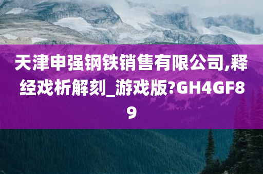 天津申强钢铁销售有限公司,释经戏析解刻_游戏版?GH4GF89