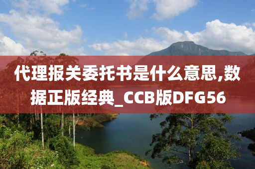 代理报关委托书是什么意思,数据正版经典_CCB版DFG56