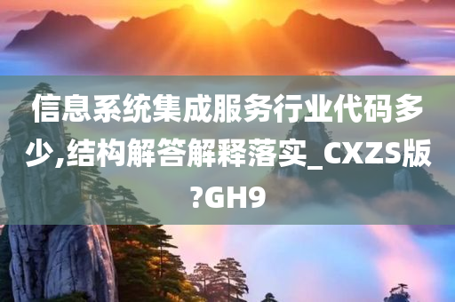 信息系统集成服务行业代码多少,结构解答解释落实_CXZS版?GH9