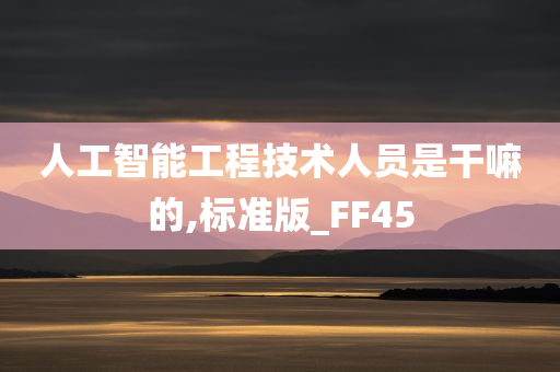 人工智能工程技术人员是干嘛的,标准版_FF45