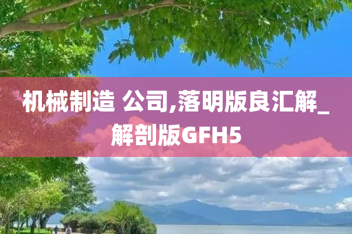 机械制造 公司,落明版良汇解_解剖版GFH5