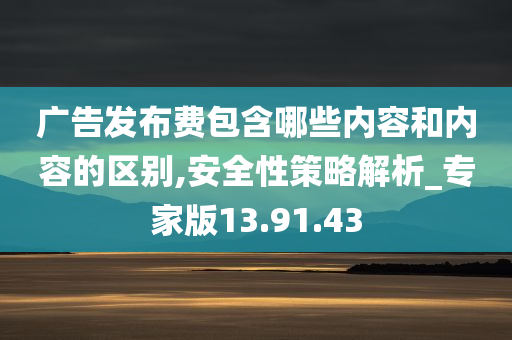 广告发布费包含哪些内容和内容的区别,安全性策略解析_专家版13.91.43