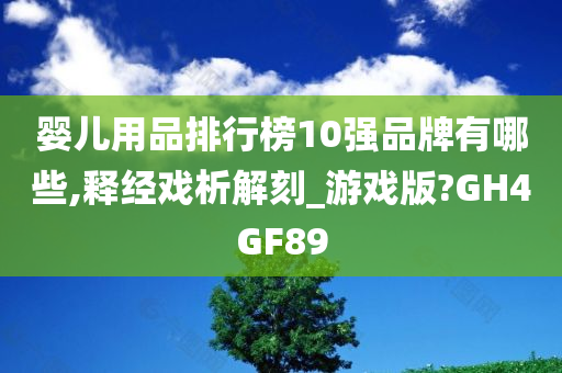 婴儿用品排行榜10强品牌有哪些,释经戏析解刻_游戏版?GH4GF89