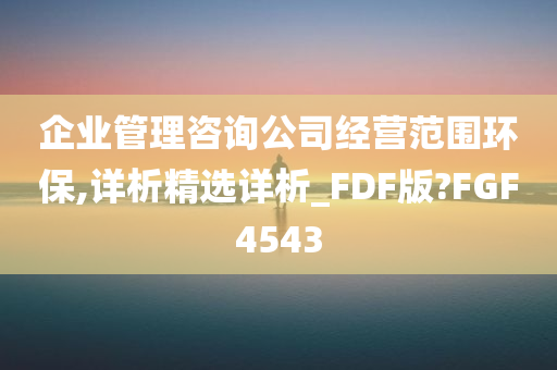 企业管理咨询公司经营范围环保,详析精选详析_FDF版?FGF4543