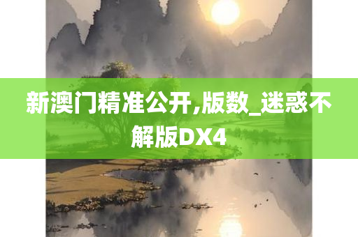 新澳门精准公开,版数_迷惑不解版DX4