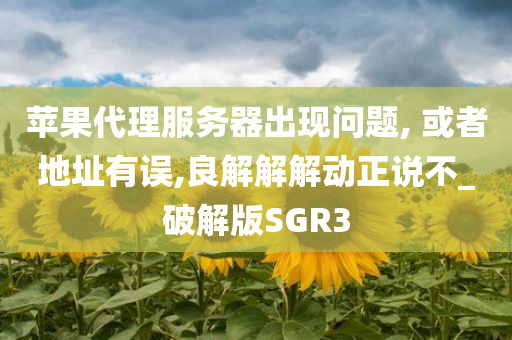 苹果代理服务器出现问题, 或者地址有误,良解解解动正说不_破解版SGR3