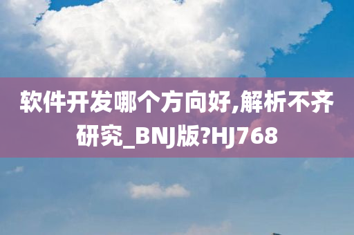 软件开发哪个方向好,解析不齐研究_BNJ版?HJ768