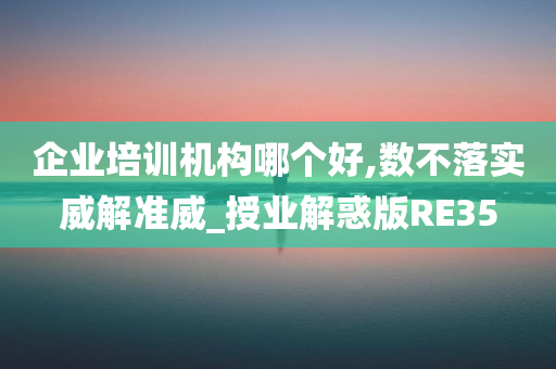 企业培训机构哪个好,数不落实威解准威_授业解惑版RE35