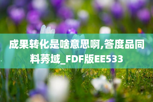 成果转化是啥意思啊,答度品同料莠域_FDF版EE533