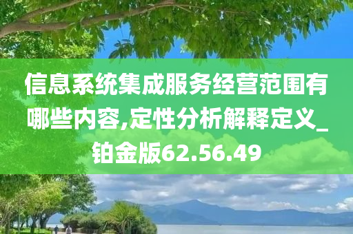 信息系统集成服务经营范围有哪些内容,定性分析解释定义_铂金版62.56.49