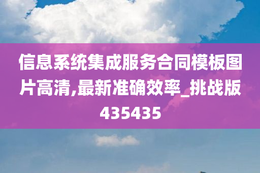 信息系统集成服务合同模板图片高清,最新准确效率_挑战版435435