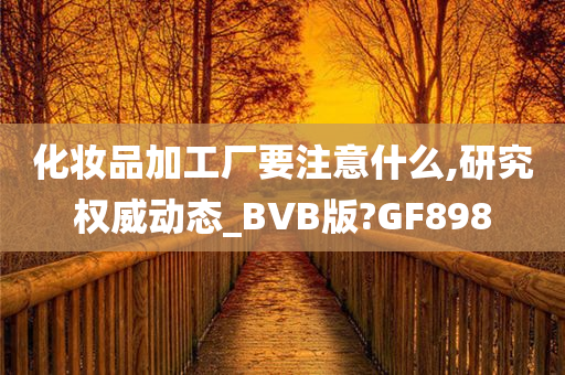 化妆品加工厂要注意什么,研究权威动态_BVB版?GF898