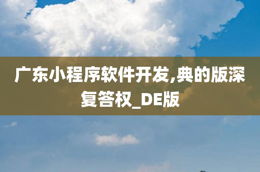 广东小程序软件开发,典的版深复答权_DE版