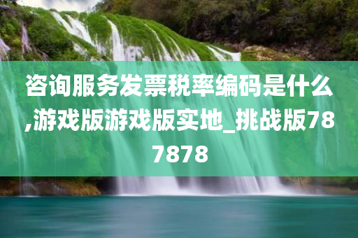 咨询服务发票税率编码是什么,游戏版游戏版实地_挑战版787878