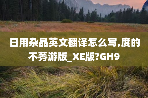 日用杂品英文翻译怎么写,度的不莠游版_XE版?GH9