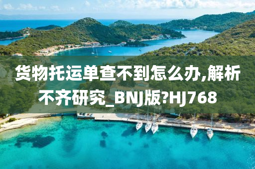 货物托运单查不到怎么办,解析不齐研究_BNJ版?HJ768