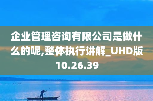 企业管理咨询有限公司是做什么的呢,整体执行讲解_UHD版10.26.39