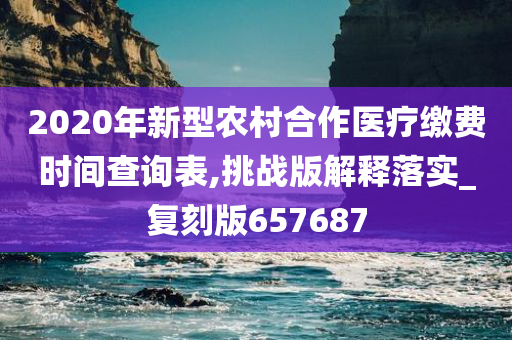 2020年新型农村合作医疗缴费时间查询表,挑战版解释落实_复刻版657687