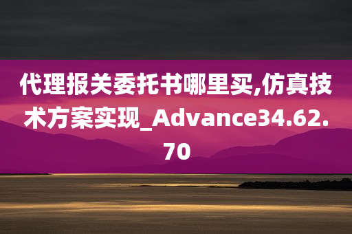 代理报关委托书哪里买,仿真技术方案实现_Advance34.62.70