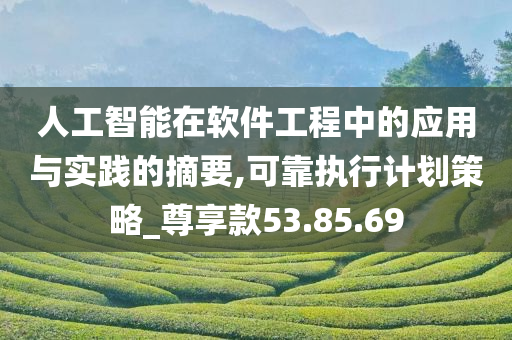 人工智能在软件工程中的应用与实践的摘要,可靠执行计划策略_尊享款53.85.69