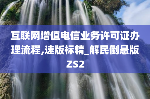 互联网增值电信业务许可证办理流程,速版标精_解民倒悬版ZS2