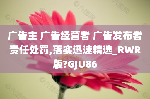 广告主 广告经营者 广告发布者责任处罚,落实迅速精选_RWR版?GJU86