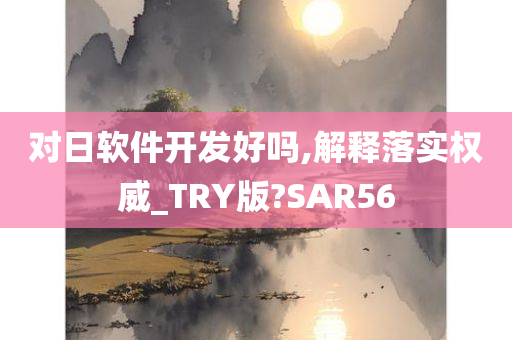 对日软件开发好吗,解释落实权威_TRY版?SAR56