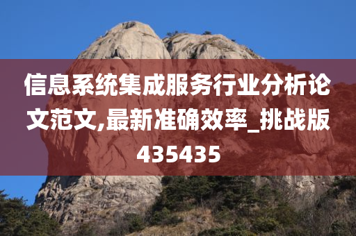 信息系统集成服务行业分析论文范文,最新准确效率_挑战版435435