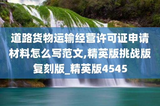 道路货物运输经营许可证申请材料怎么写范文,精英版挑战版复刻版_精英版4545