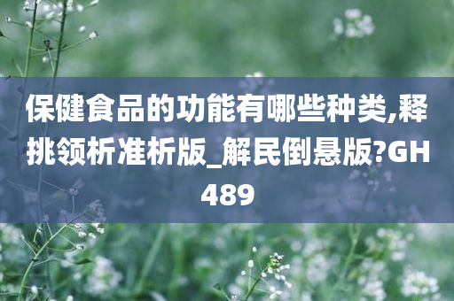 保健食品的功能有哪些种类,释挑领析准析版_解民倒悬版?GH489