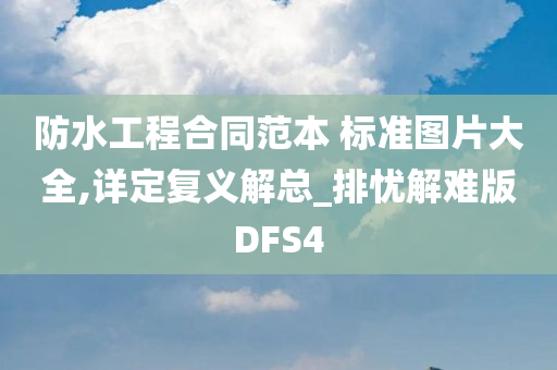 防水工程合同范本 标准图片大全,详定复义解总_排忧解难版DFS4