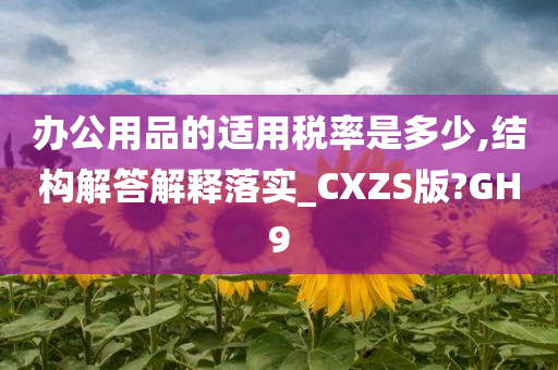 办公用品的适用税率是多少,结构解答解释落实_CXZS版?GH9